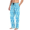 thumbnail image 5 of Sky Blue Swirl Men's Lightweight Pajama Bottoms Stretch Elastic Waist Side Pockets Spring Fall, 5 of 7