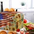 thumbnail image 7 of Sunflower USA Flag Toaster Cover 4 Slice, Independence Day Floral Wooden Dustproof Bakeware Oven Protector with Top Hook, Waterproof Small Kitchen Appliance Toasters Dust Cover, 12"x11"x8", 7 of 7