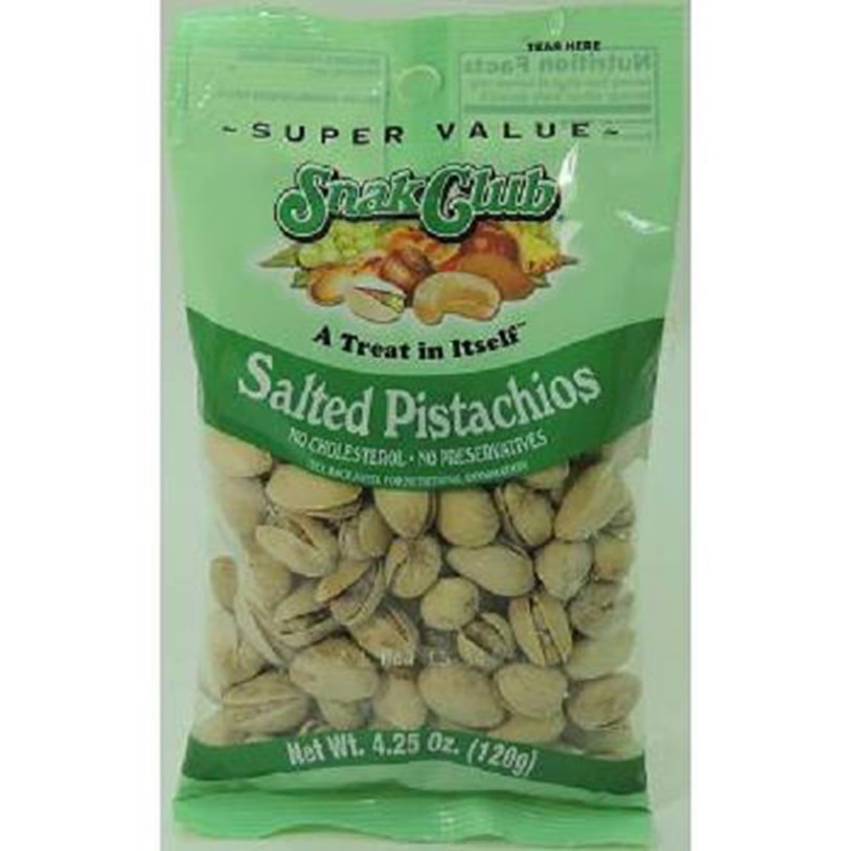 SNAK CLUB SUPER VALUE SALTED PISTACHIOS 4.25 oz Each ( 6 in a Pack