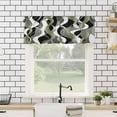 thumbnail image 4 of Hokiten Rod Pocket Curtain Valance, Sage Green Stripe Farmhouse Window Valance for Living Room, Bedroom, Kitchen Grey Moire Geometric Modern Abstract 54"W x 18"L, 4 of 8