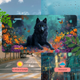 thumbnail image 5 of 1 Pcs 2D Flat License Plate Covers & Frames, Black Wolf Among Flowers For Decorative Front, Waterproof For Decoration Aluminum License Plate Covers & Frames Cover For Men Women, 12" X 6", 5 of 7