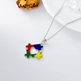 thumbnail image 3 of Collar LONAGO de plata de ley 925 para mujeres con conciencia del autismo, 3 of 7
