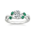 thumbnail image 2 of Limited Time Sale Antique Affordable 1.25 Carat created Diamond and Emerald Ring in 10k White Gold, 2 of 2