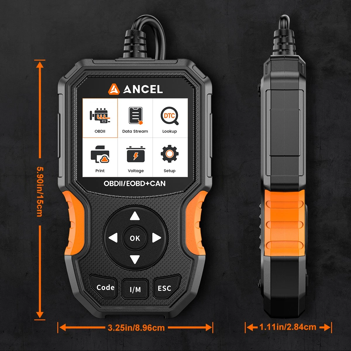 ANCEL AS300 Universal OBD Scanner Code Reader, Check Engine Fault Diagnostic Tool with Cloud Printing, Voltage Test,  I/M Readness, Lifetime Free Update