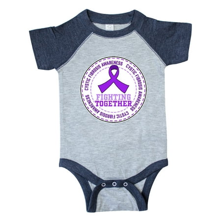 

Inktastic Fighting Together- Cystic Fibrosis Awareness purple ribbon Gift Baby Boy or Baby Girl Bodysuit