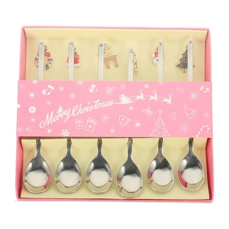 

BESTONZON 1 Set of Christmas Gift Spoons Stainless Steel Scoops for Christmas Party