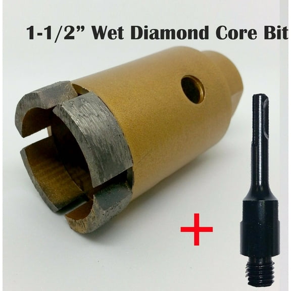1.5" Wet Diamond Segments Core Drill Bit with SDS Plus Adapter for Granite Marble Hole Saw