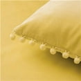 thumbnail image 2 of Phantoscope Christmas Decorative Throw Pillow Set, Pom Pom Velvet Series Covers, 20" x 20", Yellow and Off White, 2 Pack, 2 of 6