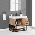 thumbnail image 6 of Altair Design Bianco 36" Wood Vanity w/ White Composite Stone Top in Light Brown, 6 of 17