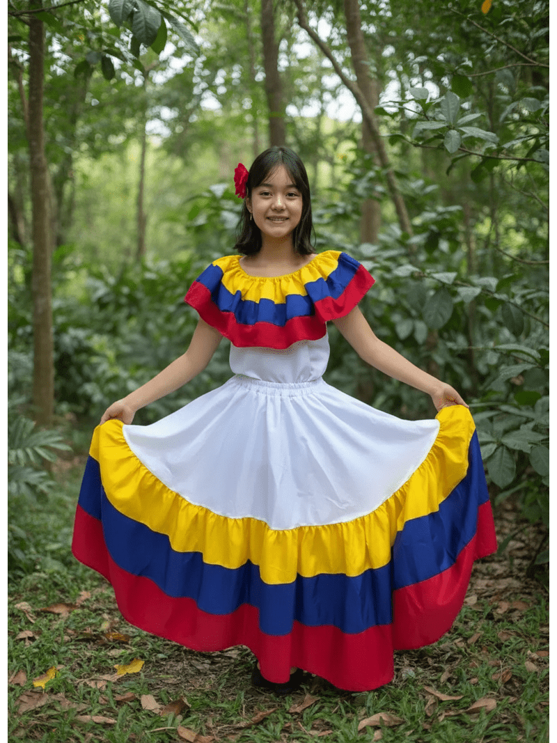 colombian embroidered dress Colombian Venezuelan, Ecuadorian girls dress | Venezuela Colombia Ecuador country dress | Ages 0-12 | (Size: Ages 2)