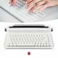 thumbnail image 4 of Clavier pour Machine à Écrire, 86 Touches Rétro Mignon Touches Rondes Clavier Portable Design Encastré Mini Clavier Blanc avec Support Intégré pour Tablette Téléphone Intelligent, 4 of 8