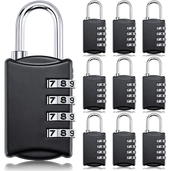 10 Pack 4 Digit Combination Lock Small Combo Locks Luggage Number Locks Outdoor Waterproof Padlock for Traveling Toolbox School Gym Door Locker Suitcases Employee Hasp Storage