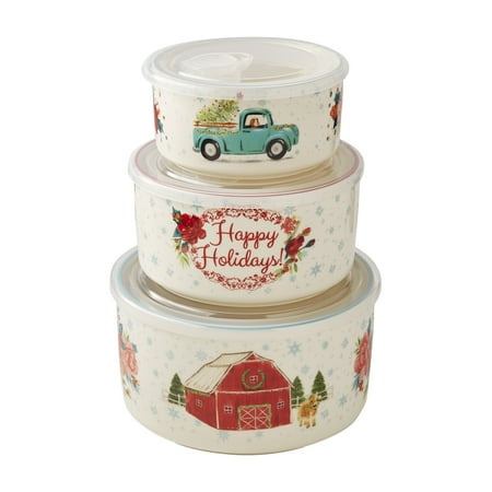 The Pioneer Woman Floral Medley 6-Piece Round Nesting Stoneware Bakeware