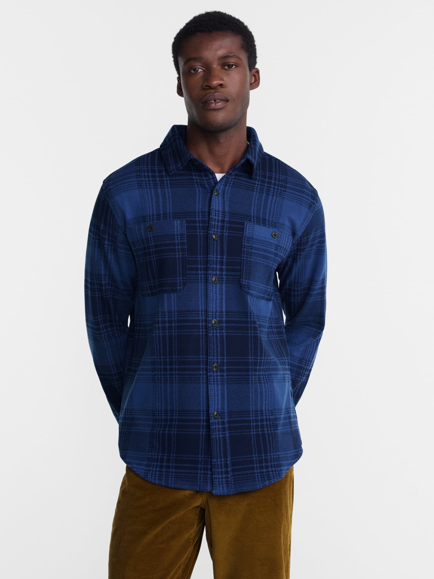 George Men's Knit Overshirt with Long Sleeves, Sizes XS-4XLT