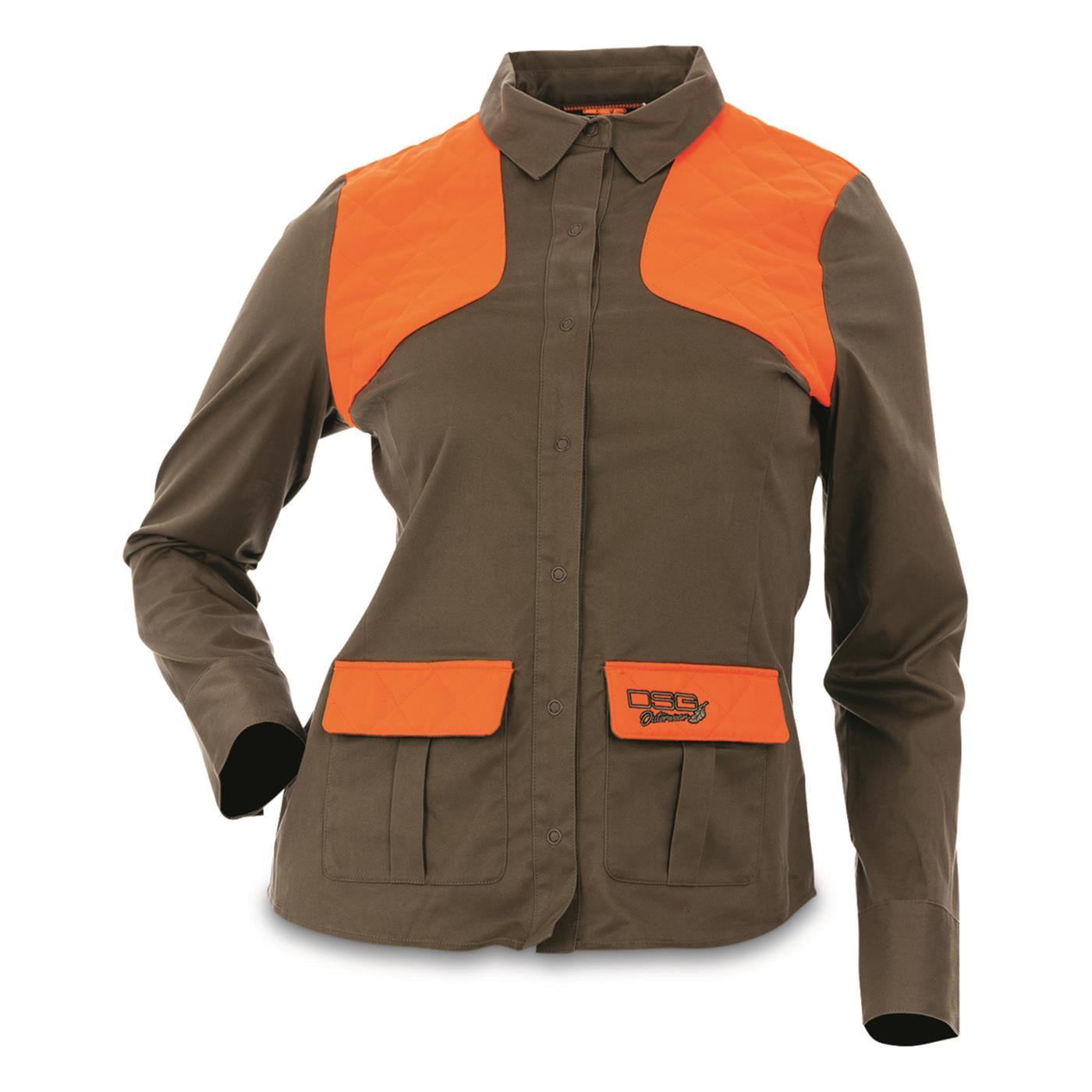 DSG Outerwear Women s Upland Snap Up Shirt Blaze Orange/Stone MEDIUM