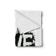 thumbnail image 2 of Urban Graffiti Soft Flannel Fleece Blanket, Ink Splattered Backdrop Love Message Stained Stencil Sprayed Graffiti, Cozy Plush for Indoor and Outdoor Use, 50" x 60", Black and White, by Ambesonne, 2 of 5