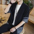 thumbnail image 1 of Camisa de estilo chino para hombre, estilo antiguo Hanfu, abrigo de algodón y lino, abrigo Zen para jóvenes, traje Tang de estilo chino de lino, 1 of 6