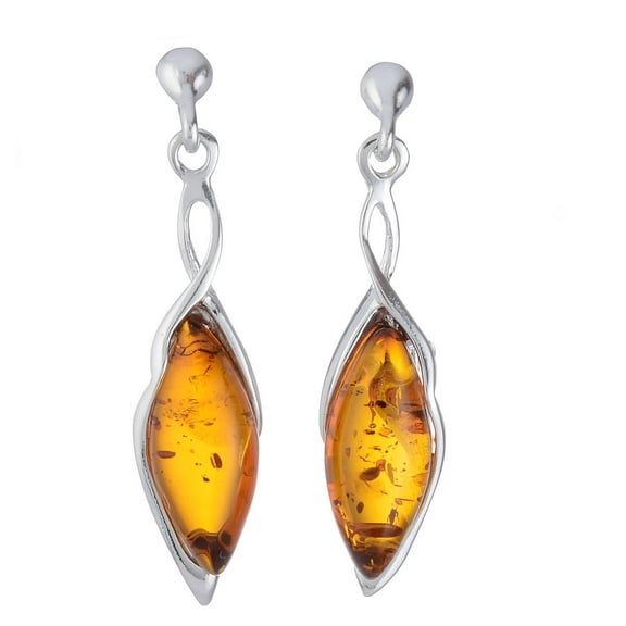 Sterling Silver and Baltic Honey Amber Earrings "Harriet"