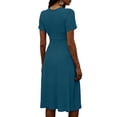 thumbnail image 4 of Cocktail Dresses for Women A-Line Mini Short Sleeve V-Neck Wrap Spring Dresses Casual Summer Beach Vacation Dress, 4 of 5