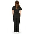 thumbnail image 2 of Ultra Soft Medical Nurse Uniform Premium Women's Junior Fit Mock Wrap Scrub Sets 37906-XX-Large (black), 2 of 3