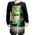thumbnail image 1 of Saying Kids Apron, Floral Dream on Lettering with Pier and Boat in Paradise Nature Landscape Scene, Boys Girls Apron Bib with Adjustable Ties for Cooking Baking Painting, Multicolor, by Ambesonne, 1 of 2