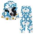 thumbnail image 3 of Suhoaziia Pajamas Pants for Women Print Graphic Cow Stripe Chrysanthemum Snug-Fit Jogger Lightweight Button Sleepwear Durable Skin Friendly Suit Crewneck Lounge Wear Size XL Womens Daily Wear, 3 of 6