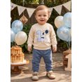 thumbnail image 6 of RUINIXCW Baby Boy 1st Birthday Outfits Letter Embroidery Crew Neck Sweatshirt Pants, 6 of 7