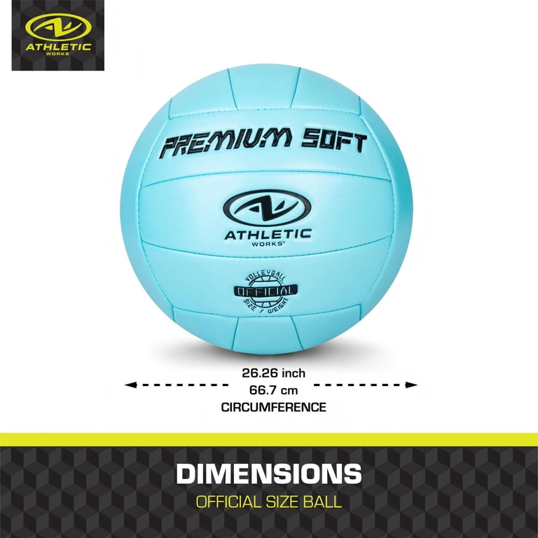 Athletic Works Size 5 Soft Volleyball Blue for Indoor Practice and