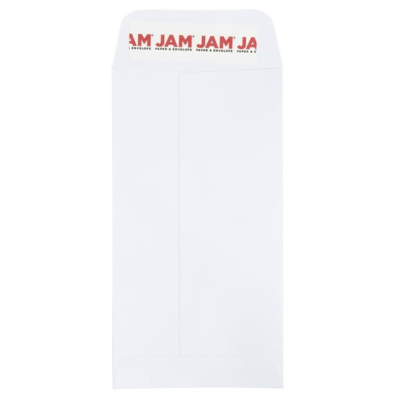 JAM Paper #7 Coin Envelopes with Peel and Seal Closure, 3-1/2" x 6-1/2", White, 100 Per Pack