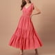 thumbnail image 2 of Vestido con tirantes y cuello en V, cintura delgada, dobladillo grande, tela de lunares redondos para verano, 2 of 5