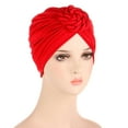thumbnail image 2 of Weikingp Clearance! Headbands for Women, Turban Ethnic Cap Turban Headwear Cover Wrap Hat Hair Cap Braids Flower Head Cancer Heardband, Bandanas for Women, Bandanas for Men Red, 2 of 4
