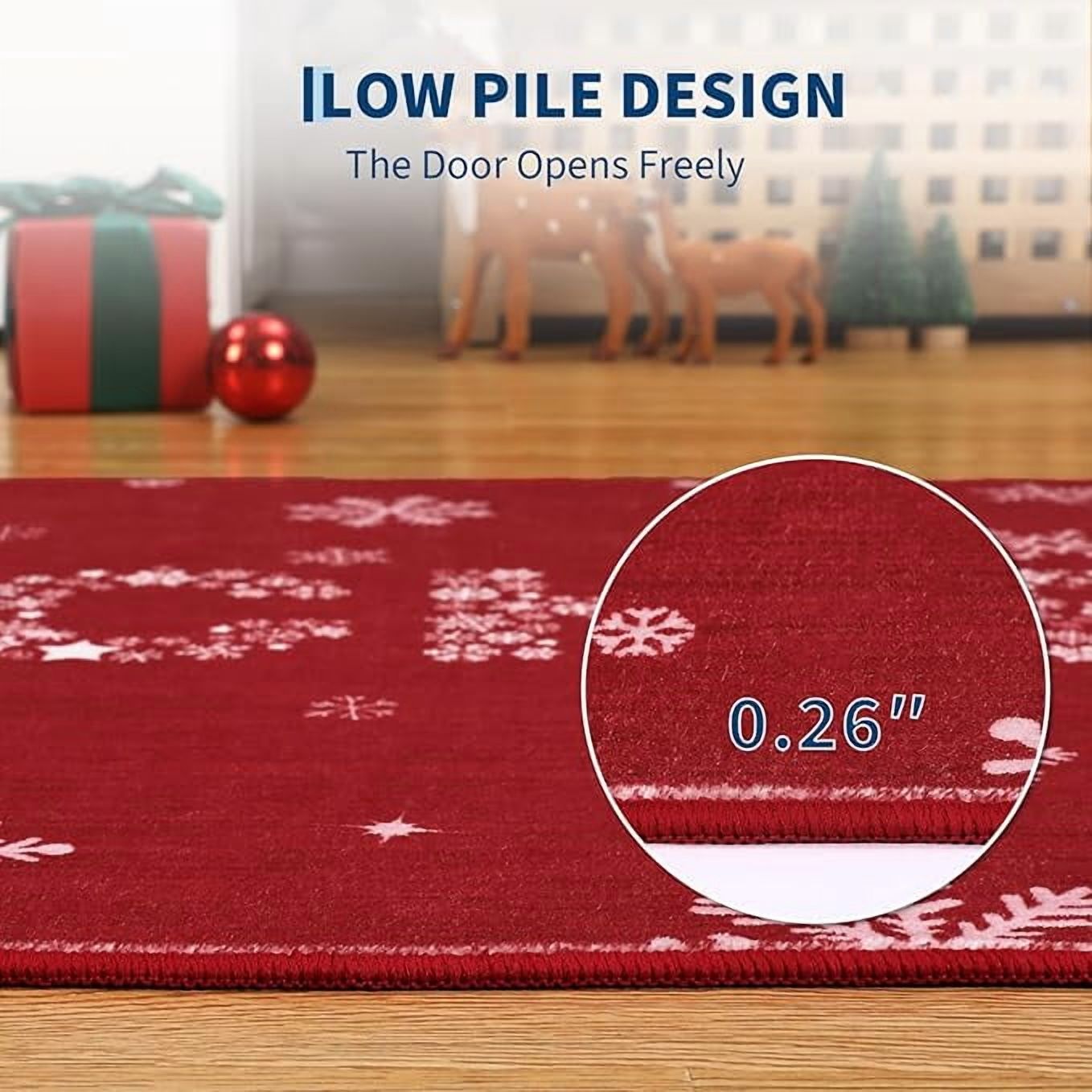 Merry Christmas Welcome Mat Outdoor Coir Doormat, with Heavy-Duty PVC Backing, Kitchen Rugs and Mats Washable Non-Skid Kitchen Mats Christmas Decorative Runner Rugs for Outdoor/Indoor Uses 9'x12'