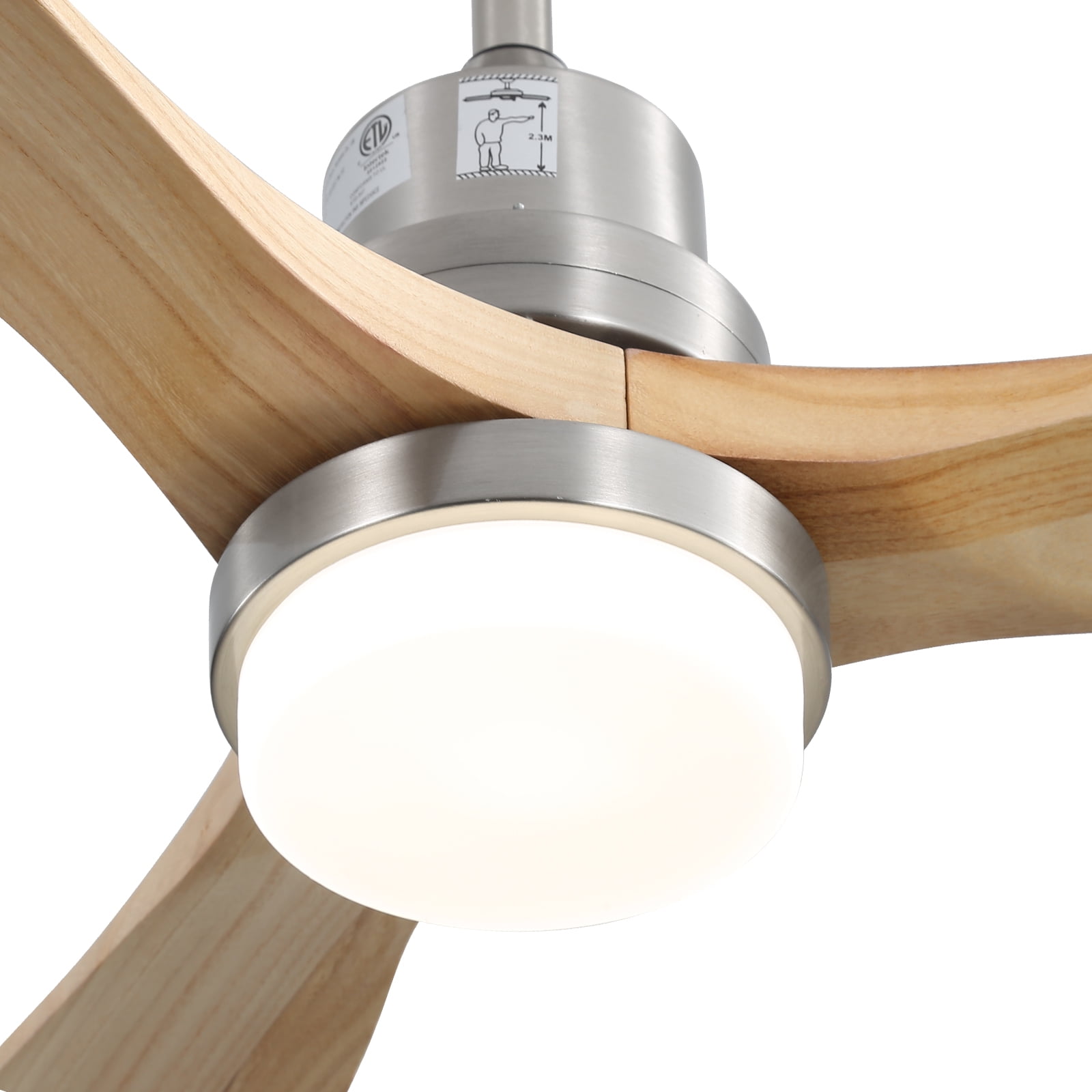 Sofucor Smart Ceiling Fan 52 In Indoor Outdoor With Light Remote - Reversible DC Motor Silver