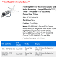 thumbnail image 2 of Front Right Power Window Regulator and Motor Assembly - Compatible with 1992, 1994 - 1996 BMW 318i Base RWD Convertible 2-Door 1995, 2 of 2