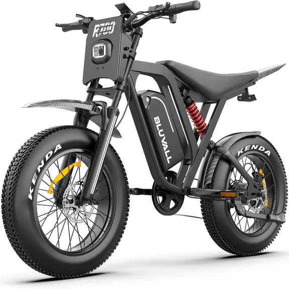BLUVALL R700 Electric Bike for Adults 1500W Peak Motor 52V 25Ah Battery 35 MPH Top Speed 50 Miles Range 20 Inch Fat Tire Full Suspension E-Bike