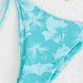 thumbnail image 5 of ZQGJB Women's Halter Tie Side Triangle Bikini Set Vintage Floral Printed High Cut 2 Piece Bikini Swimsuit Bathing Suit(Light Blue,M), 5 of 5