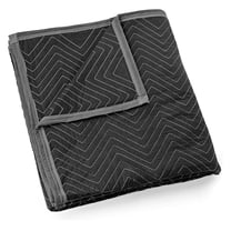 Moving & Packing Blanket - Heavy Duty Pro - 80" x 72" (90 lb/dz Weight) - Professional Quilted Shipping Furniture Pads Black