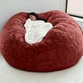 thumbnail image 3 of Anvazise Sofa Bean Bag No Filler Soft Washable Comfortable Anti-fading Wear Resistant High Elastic Extra Large Bean Bag Chair Cover Home Decor Dark Gray, 3 of 13