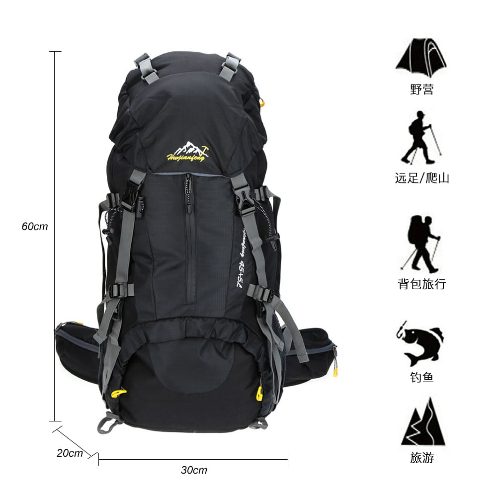50L Outdoor Backpack Hiking Bag Camping Travel Mountaineering Waterproof Pack 