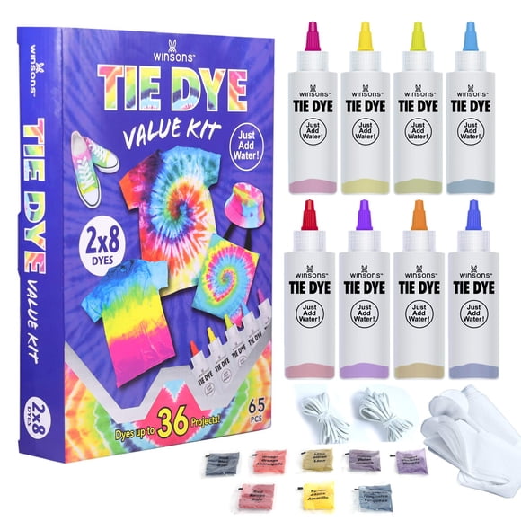 Kit Tie Dye WINSONS, tinte permanente para tela, 8 colores, no tóxico
