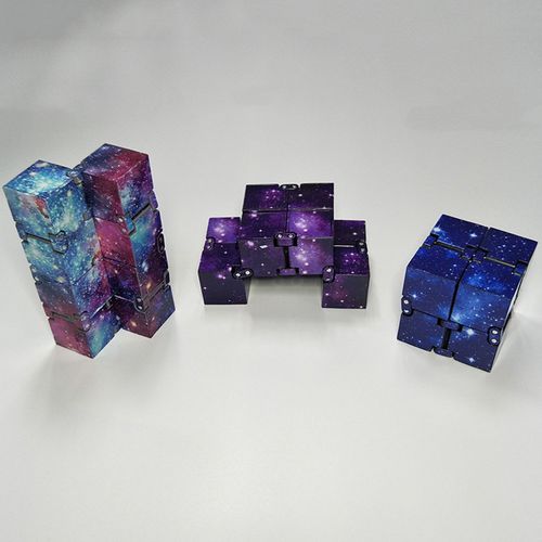 Pwfe Infinity For Kids And Adults Stress And Anxiety Relief Cool Hand Mini Kill Time Toys Infinite Cube For Add Adhd Blue Galaxy Space Walmart Com Walmart Com