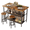 Rustic Brown, variant on Kitchen Counter Height Dining Table Set, 3-Piece Kitchen Island Table and Chair Set, Kitchen Dining Table with Storage Shelf, Suitable for Apartments, Breakfast Nooks, Kitchens, and Bar Dining Areas.