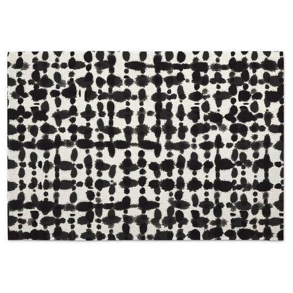 Highland Home Black & White 4-Pack Cotton Blend Washable Placemats
