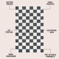 thumbnail image 3 of JONATHAN Y Meadow Grace Polypropylene Bishop Geometric Checker Waterproof Reversible Foldable Plastic Straw Outdoor Area Rug for Patio with Handheld Bag, 9' x 12', Gray and White MDW103B-9, 3 of 9