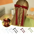thumbnail image 3 of Women'S Hair Clip, Long Tailed Tassel Ribbon Bow, Clip Girl, Solid Color Accessory Hair Clip Claw Bow, 3 of 4