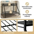 thumbnail image 6 of Twin XL/Queen Bunk Beds, Heavy-duty Metal Bunk Bed Frame with Double Side Ladders and Full-length Guardrail for Kids Teens Adults Bedroom, No Spring Box Needed, Sandy Black, 6 of 7