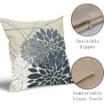 thumbnail image 4 of Dusty Blue Flower Pillow Covers 18x18 Grey Gray White Dahlia Floral Spring Decorative Throw Pillows Farmhouse Seasonal Decor for Home Sofa Bed Couch Modern Cushion Cases, Set of 2, 4 of 8