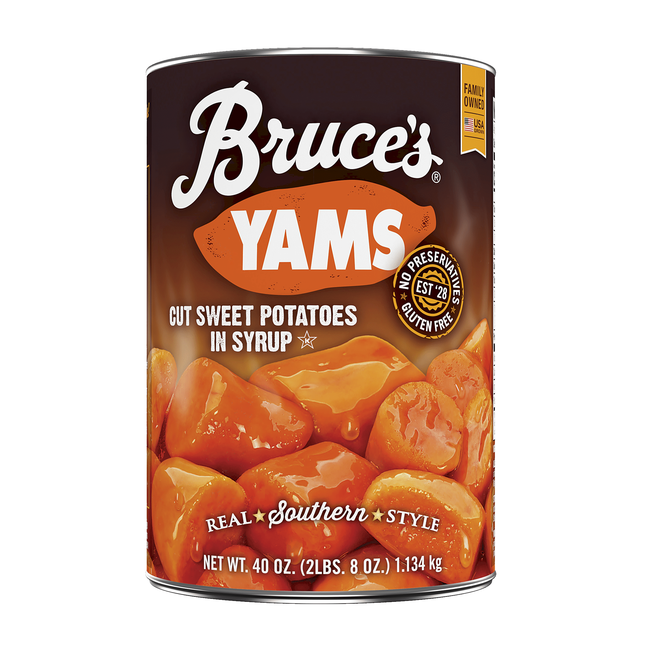 Bruce's Yams Cut Sweet Potatoes in Syrup, Canned Vegetables, 40 oz