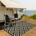 thumbnail image 7 of Geetinfly 9*18FT Area Rugs Area Rug Outdoor Plastic Checkered Rug Waterproof Outdoor Patio Rug Black Coffee, 7 of 7