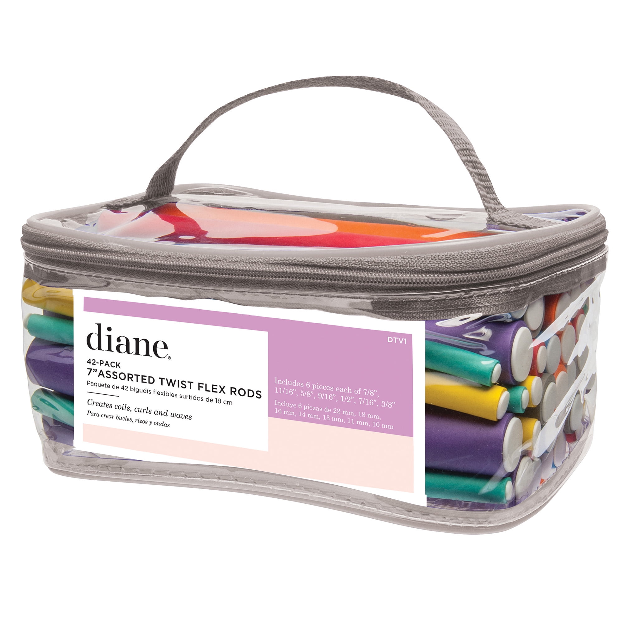 Diane Twist Flex Rod Foam Hair Rollers for Coils, Curls, and Waves, 42-Pack